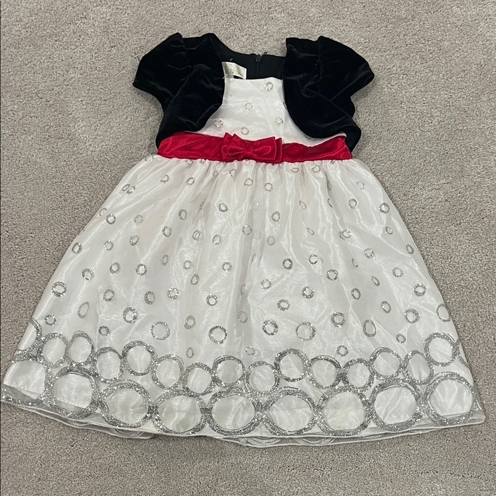 Great🎉 Condition ‘American Princess’ Black and White Dress with Red Accent, 2T